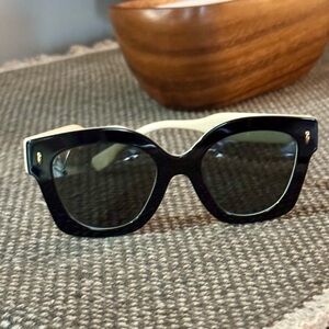 Tory Burch Black and Ivory Sunglasses